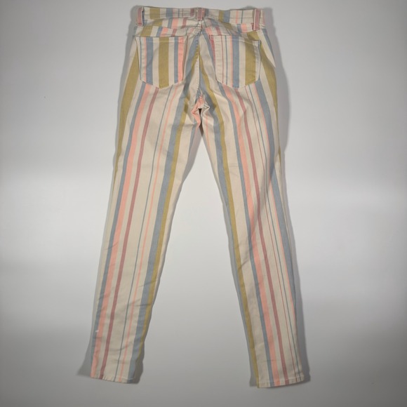 J BRAND Skinny Leg Candy Stripe Jeans Women's Size 27 Pastel Stripes - Picture 8 of 8
